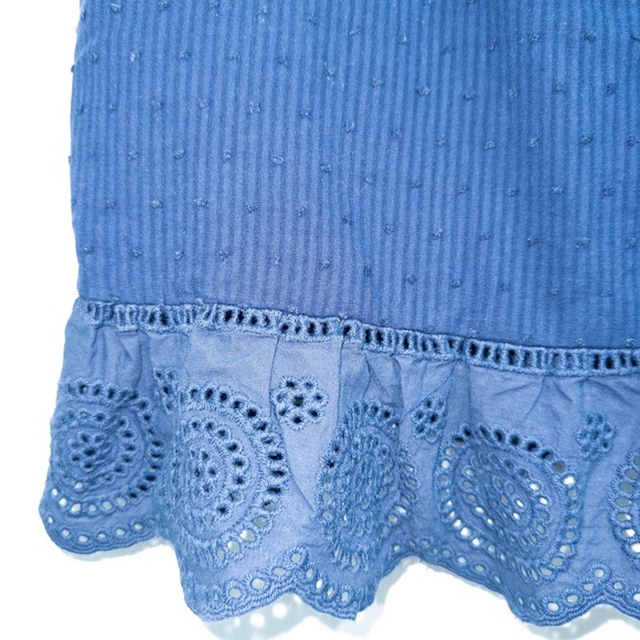 J. Crew Navy Blue Textured Tie Sleeve Tank Top‎ Size 12 - Picture 2 of 8